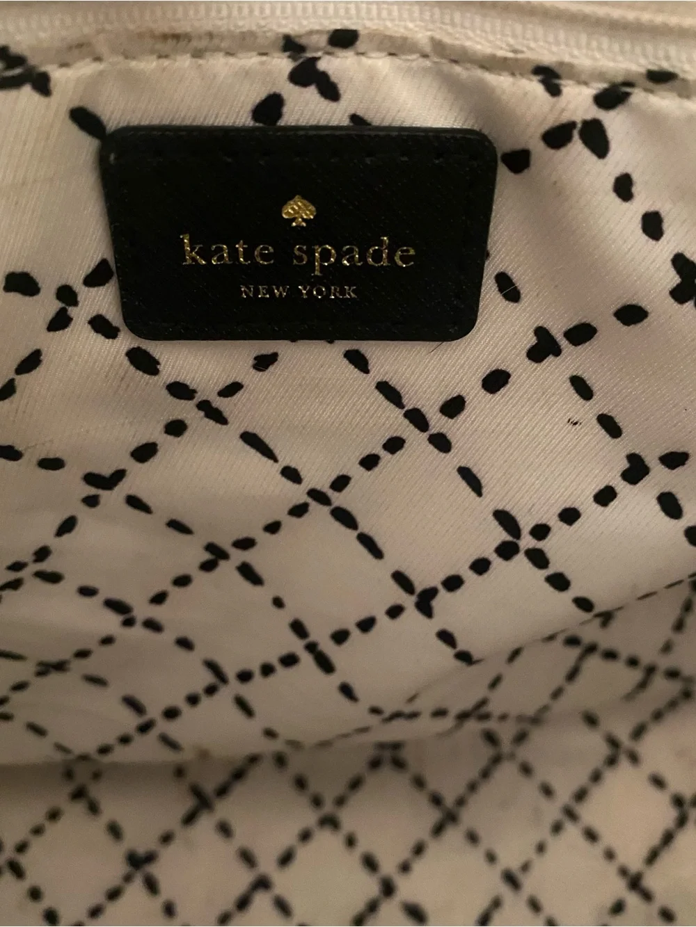 kate spade Black Leather Tote with Gold Hardware